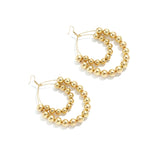 Geometric Circle Ball Drop Dangle Earrings Gold