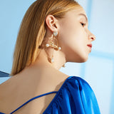 Golden Statement Drop Dangle Earrings