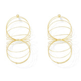 Boho Big Golden Circles Drop Dangle Statement Earrings