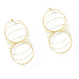 Boho Big Golden Circles Drop Dangle Statement Earrings