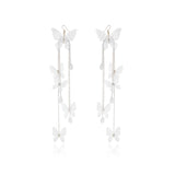 Big Boho Long White Butterfly Drop Dangle Statement Earrings