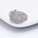 Elegant Gold/white micro pave cubic zirconia rings