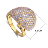 Elegant Gold/white micro pave cubic zirconia rings