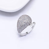 Elegant Gold/white micro pave cubic zirconia rings