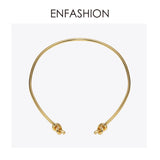EnFashion Couple Knot Gold Color Pendants Chokers Necklace