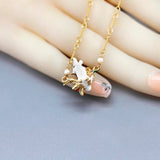 Enamel Glaze Christmas Small White Rabbit Clavicle Necklace