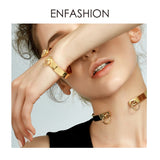 Enfashion Circle Ring Bracelet manchette Noeud Armband Rose Gold color Bangles Bracelets