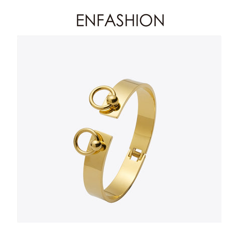 Enfashion Circle Ring Bracelet manchette Noeud Armband Rose Gold color Bangles Bracelets