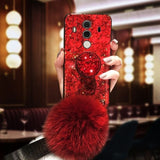 Epoxy Gold Foil Gem Green Phone Case For Huawei Honor Mate 20 Pro 9 10 Lite 7C 7A 7X 8X 8 8A 8C With Ring Holder Lanyard Cover