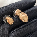 European Hugely Popular Asymmetry A B Design Gold Stud Earrings