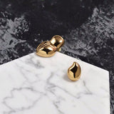 European Hugely Popular Asymmetry A B Design Gold Stud Earrings