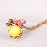 European Style France  Small Yellow Petals Flower Necklace