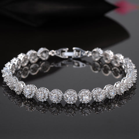 European and American Fashion Jewelry Explosion Models Round  AAA Zircon Bracelets