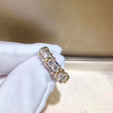 Famous brand cz stone X ring coss brand letter finger ring