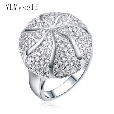Fashion Ball Designer Trendy White and Gold color Ring
