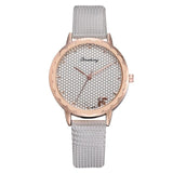 Bee Honeycomb Dial Casual Leather Band Bracelet Quartz  Watch