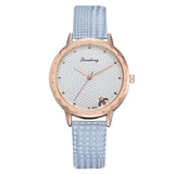 Bee Honeycomb Dial Casual Leather Band Bracelet Quartz  Watch