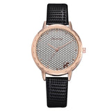 Bee Honeycomb Dial Casual Leather Band Bracelet Quartz  Watch