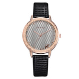 Bee Honeycomb Dial Casual Leather Band Bracelet Quartz  Watch