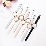 Bee Honeycomb Dial Casual Leather Band Bracelet Quartz  Watch