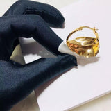 White Enamel Gold 585 Huge Statement Tassel Earring Luxury Brand Jewelry