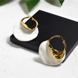 White Enamel Gold 585 Huge Statement Tassel Earring Luxury Brand Jewelry