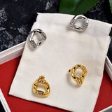 Fashion Blogger Same Design High Fashion Texture Gold Silver Dangle Earrings