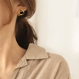 Fashion Blogger Same Design High Fashion Texture Gold Silver Dangle Earrings