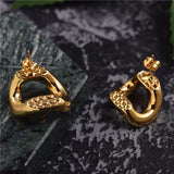 Fashion Blogger Same Design High Fashion Texture Gold Silver Dangle Earrings