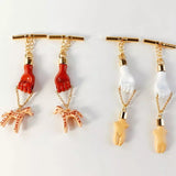 Modern Hand Figure Shape Dangle Long Gold Earrings Tassel