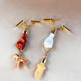 Modern Hand Figure Shape Dangle Long Gold Earrings Tassel