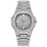 Steel Belt Calendar Watch Full Of Diamonds Wrist Watch