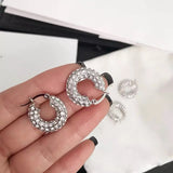 Fashion Chic AAAA+ Cubic Zricon Cute Full Stone Small Circle Hoop Earrings