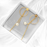 Classic Pearls Front And Rear Chain Tassel Dangle Earrings