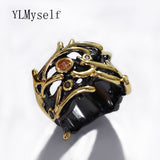 Black Multi Zirconia Crystal Ring