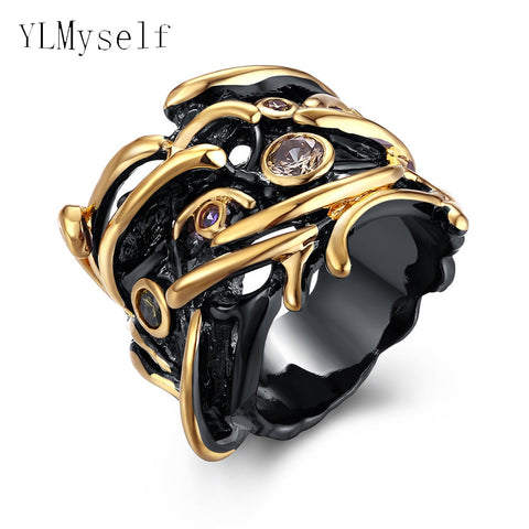 Black Multi Zirconia Crystal Ring