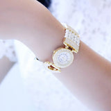 Quartz Waterproof Shell Dial Pearl Bracelet Wrist Watches For Women