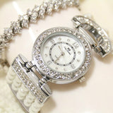 Quartz Waterproof Shell Dial Pearl Bracelet Wrist Watches For Women