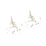 Irregular Pendant Design Rhinestone Drop Earrings