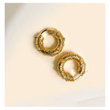Gold Vintage Hoop Earrings AAAA+ Zricon Natural Freshwater Pearl Small Circle Earrings
