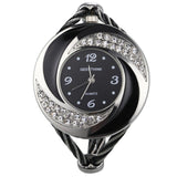 Rhinestone Diamond Whirlwind Design Steel Weav Wristwatch