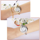 Rhinestone Diamond Whirlwind Design Steel Weav Wristwatch