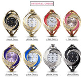 Rhinestone Diamond Whirlwind Design Steel Weav Wristwatch