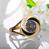 Rhinestone Diamond Whirlwind Design Steel Weav Wristwatch