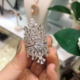 Fashion Silver Rings Crystal Double Crown Zircon Ring