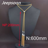 Silver color Stainless Steel Jewelry 600MM Long Chain Necklace