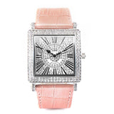 Fashion Square Rhinestone Quartz Fully Diamond Wrist Watch