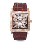 Fashion Square Rhinestone Quartz Fully Diamond Wrist Watch