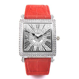 Fashion Square Rhinestone Quartz Fully Diamond Wrist Watch