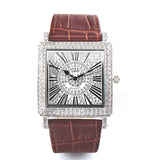 Fashion Square Rhinestone Quartz Fully Diamond Wrist Watch